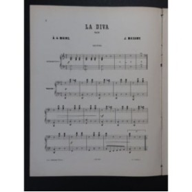 MAXAMY J. La Diva Valse Piano 4 mains ca1880