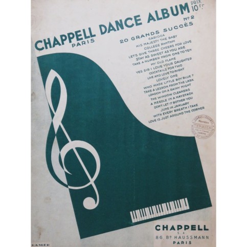 Chappell Dance Album No 2 20 Grands Succès Chant Piano 1933