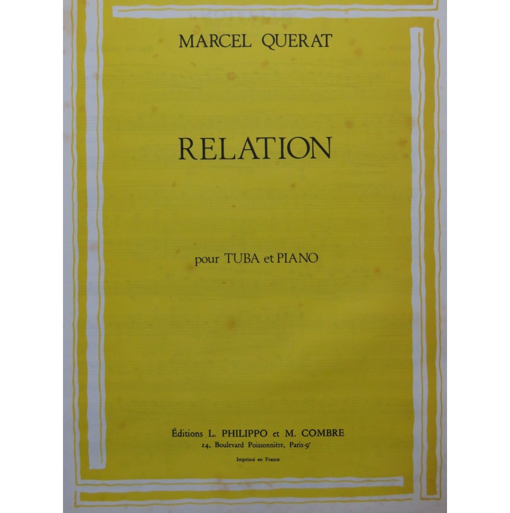QUERAT Marcel Relation Tuba Piano 1971