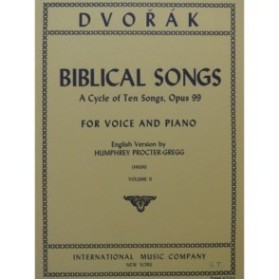 Dvorak Antonin Biblical Songs Chant Piano Volume 2 5 pièces 1967