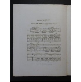 DE LATOUR Aristide Feuille d'Automne Chant Piano 1840