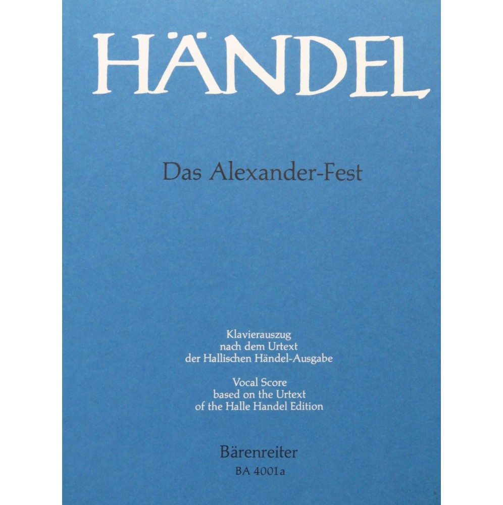 HAENDEL G. F. Das Alexander Fest Chant Piano