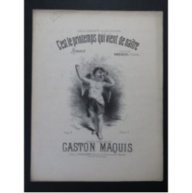 MAQUIS Gaston C'est le printemps qui vient de naître Chant Piano ca1860