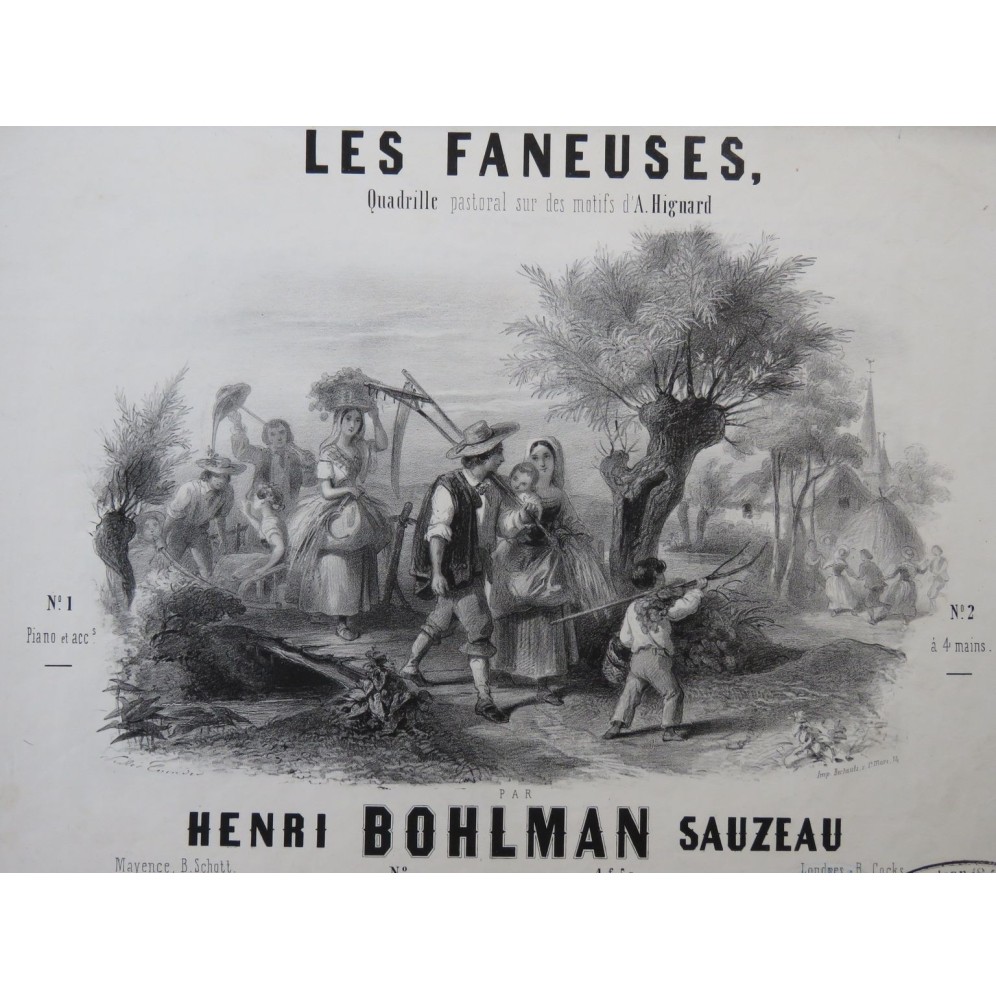 BOHLMAN SAUZEAU Henri Les Faneuses Piano ca1846