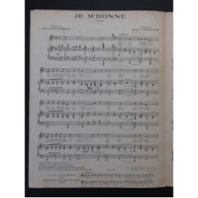 CHRISTINÉ Henri Je m'donne Chant Piano 1921