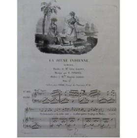 VOIZEL E. La jeune Indienne Chant Piano ca1830
