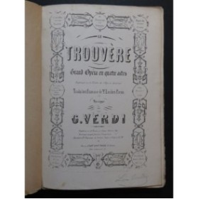 VERDI Giuseppe Le Trouvère Opéra Chant Piano XIXe siècle