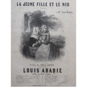 ABADIE Louis La jeune fille et le nid Chant Piano ca1860