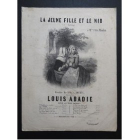 ABADIE Louis La jeune fille et le nid Chant Piano ca1860