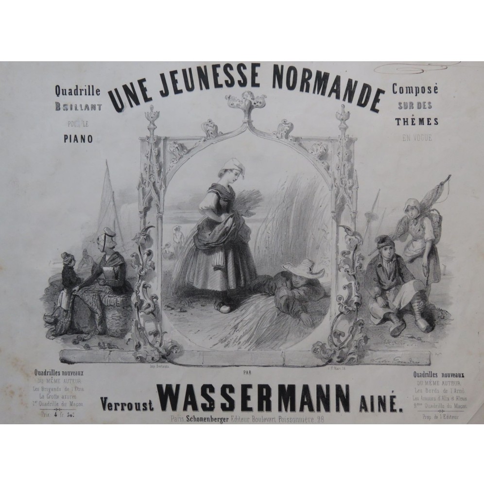 WASSERMANN Verroust Une Jeunesse Normande Piano 4 mains ca1845