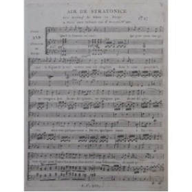 MÉHUL Air de Stratonice Chant Clavecin ou Harpe ca1795