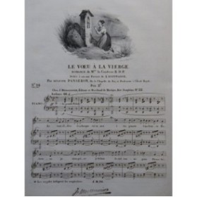 PANSERON Auguste Le Vœu à la Vierge Chant Piano ca1830