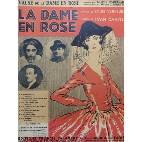 CARYLL Ivan Valse de la dame en rose Chant Piano 1916