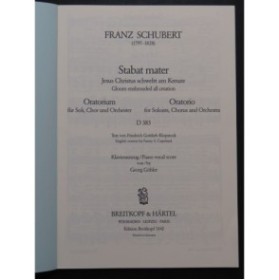 SCHUBERT Franz Stabat Mater Oratorio Chant Piano