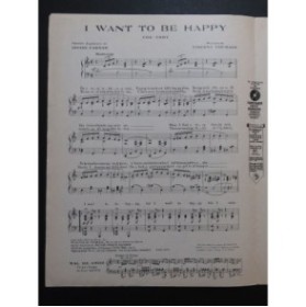 YOUMANS Vincent I want to be happy Piano 1925