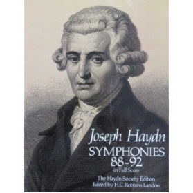 HAYDN Joseph Symphonies 88 à 92 Full score Orchestre