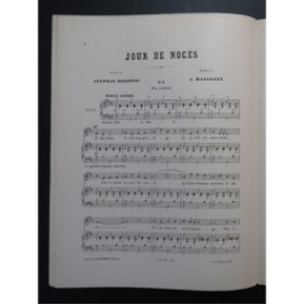 MASSENET Jules Jour de Noces Chant Piano 1886