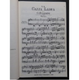 ROSSINI Gioacchino La Gazza Ladra Opéra Chant Piano