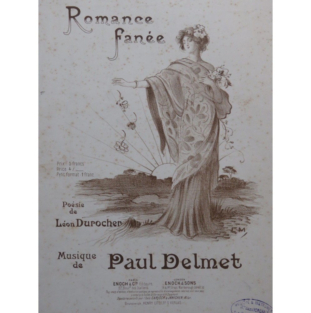 DELMET Paul Romance fanée Chant Piano ca1898