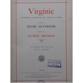 BRUNEAU Alfred Virginie Opéra Chant Piano 1930