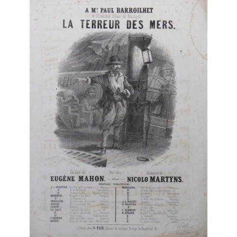 MARTYNS Nicolo La Terreur des mers Chant Piano ca1840