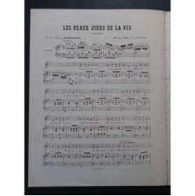 ARNAUD Étienne Les beaux jours de la vie Nanteuil Chant Piano ca1860