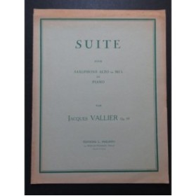VALLIER Jacques Suite Saxophone Piano
