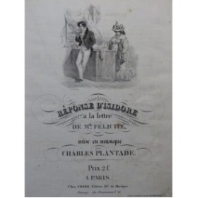 PLANTADE Charles Réponse d'Isidore Chant Piano ca1830