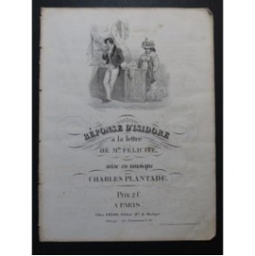 PLANTADE Charles Réponse d'Isidore Chant Piano ca1830