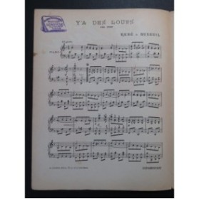 DE BUXEUIL René Y'a des loups One step Piano ca1920