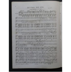 PANSERON Auguste Le ciel est pur Chant Piano ca1830