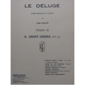 SAINT-SAËNS Camille Le Déluge Oratorio Chant Piano