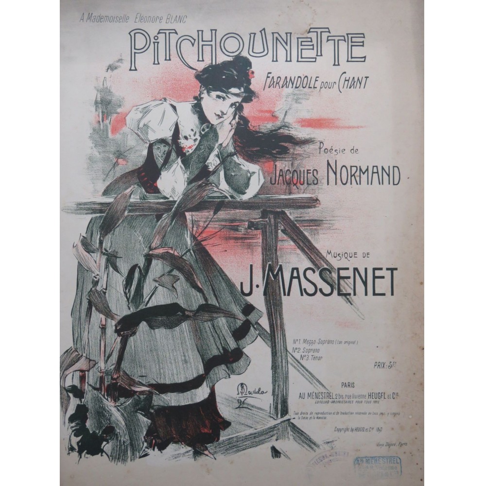 MASSENET Jules Pitchounette Chant Piano 1897