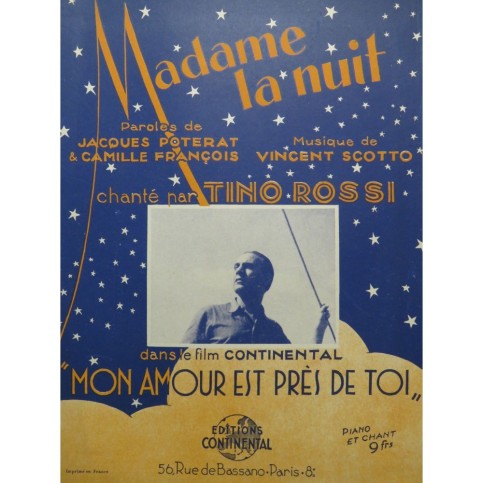 SCOTTO Vincent Madame la nuit Chant Piano 1943