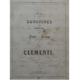 CLEMENTI Muzio Trois Sonatines op 39 Piano ca1855