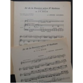 BACH J. S. Air de la Passion selon St Mathieu Hautbois Piano