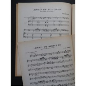 BARAT J. Ed. Lento et Scherzo Piano Cornet 1949