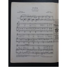 FIBICH Zdenko Poëm Chant Piano 1926