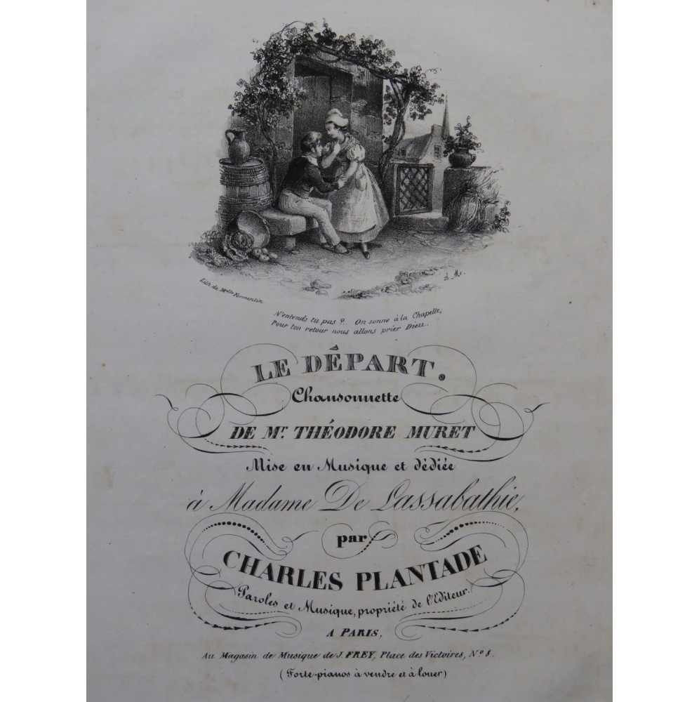 PLANTADE Charles Le Départ Chant Piano ca1830