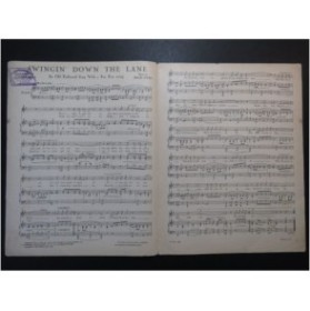 ISHAM Jones Swingin' Down The Lane Chant Piano 1923
