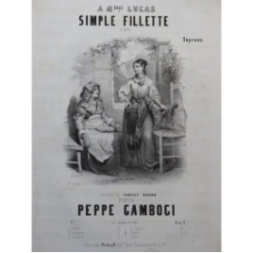 GAMBOGI Peppe Simple Fillette Chant Piano ca1846