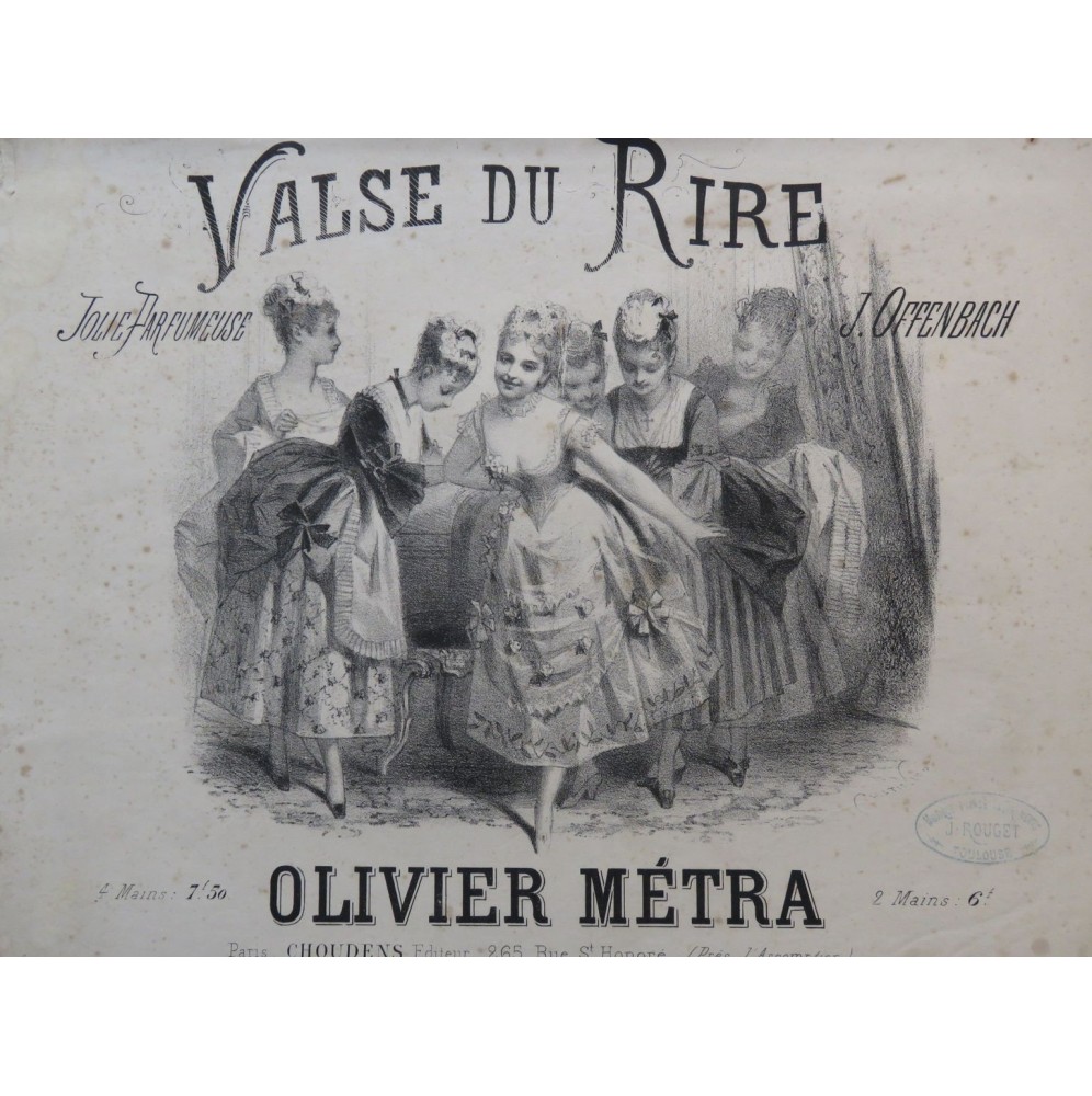 MÉTRA Olivier Valse du Rire J. Offenbach Piano ca1874