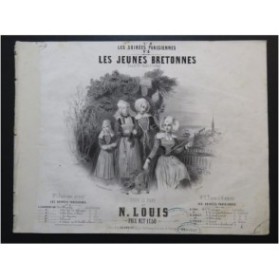 LOUIS N. Les Jeunes Bretonnes Quadrille Piano 4 mains ca1845