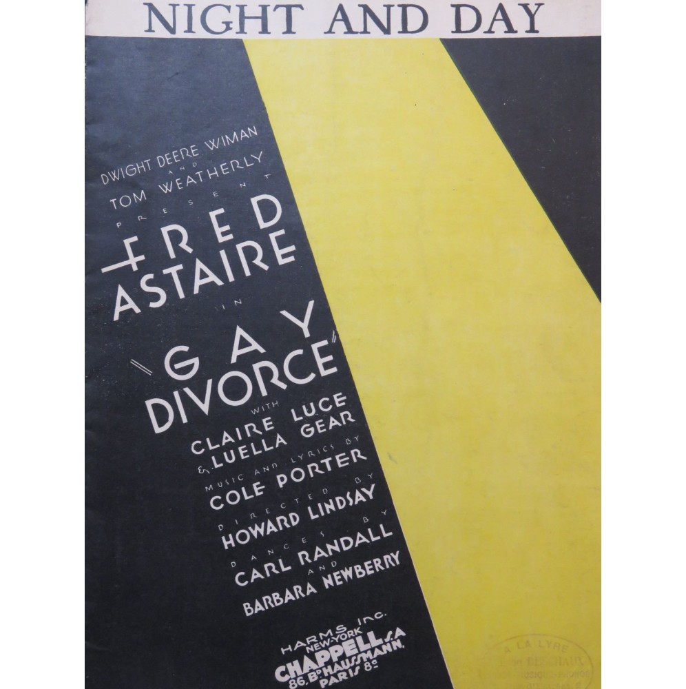 Night and Day Cole Porter Fred Aster Chant Piano 1932
