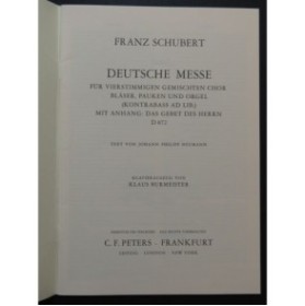 SCHUBERT Franz Deutsche Messe D 872 Chant Piano 1995