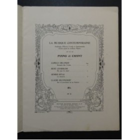 ERLANGER LENORMAND GEORGE-RITAS DELVINCOURT Chant Piano 1913