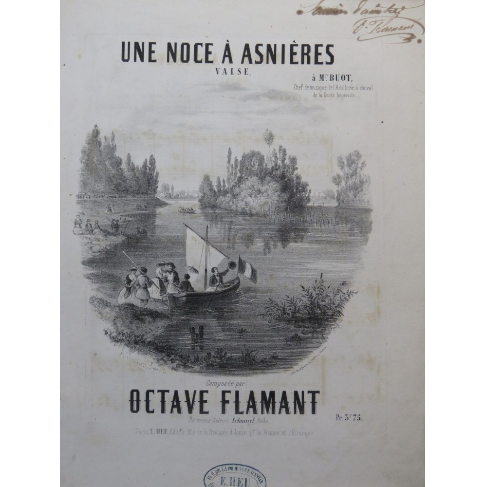 FLAMANT Octave Une Noce à Asnières Dédicace Piano ca1855