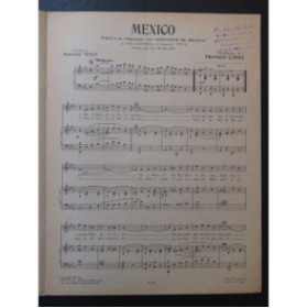 LOPEZ Francis Le Chanteur de Mexico 1er Recueil Chant Piano 1951