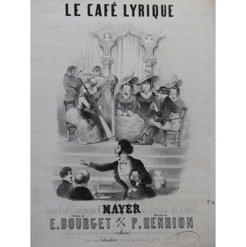 HENRION Paul Le café lyrique Chant Piano ca1850