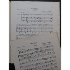 BRAHMS Johannes Germania Valses op 39 Piano Violon 1911